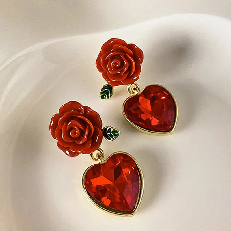 Spiraling Rose Petal Earrings