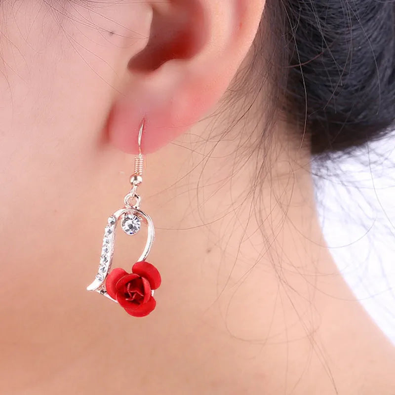 Spiraling Rose Petal Earrings