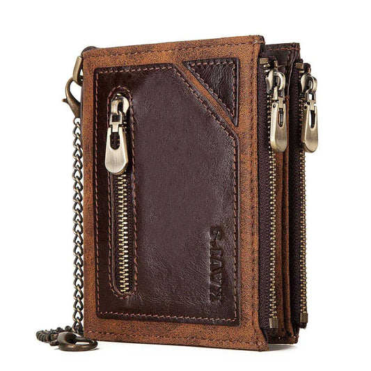 Leather Wallet with Chain