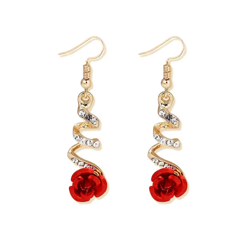 Spiraling Rose Petal Earrings