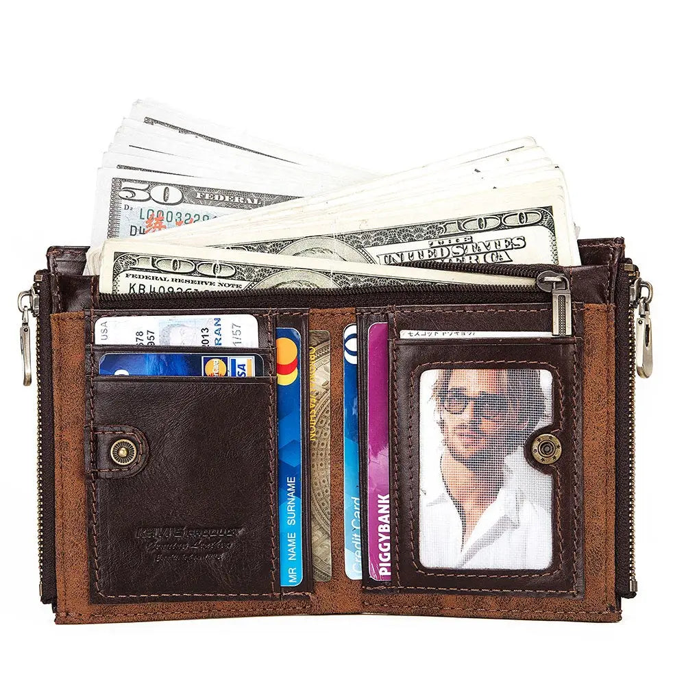 Leather Wallet with Chain