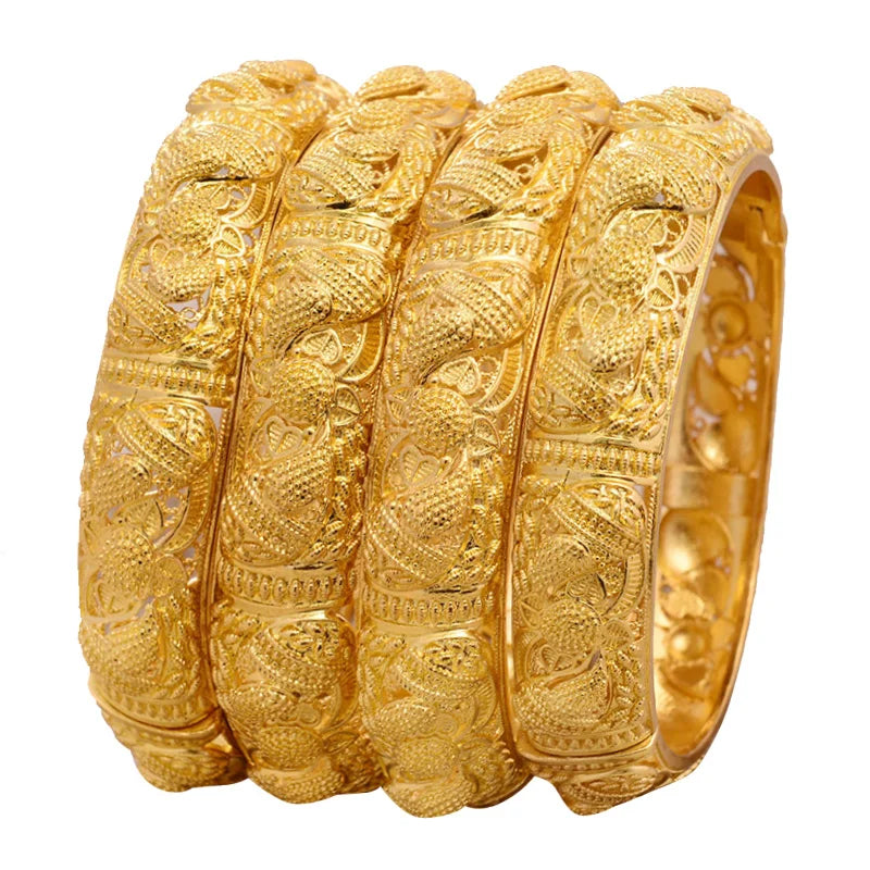 4PC 24K Gold Plated Bangles