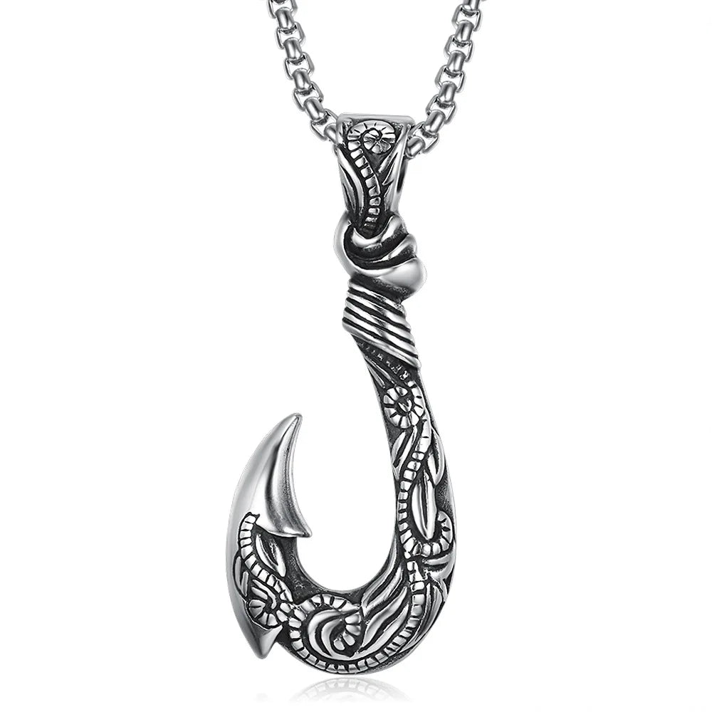 Silver Vintage Fishing Hook Chain