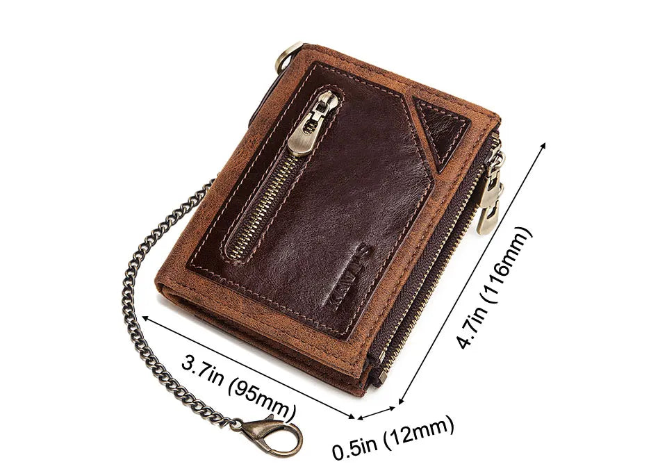 Leather Wallet with Chain