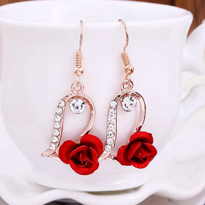 Spiraling Rose Petal Earrings