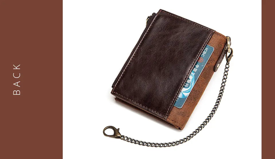 Leather Wallet with Chain