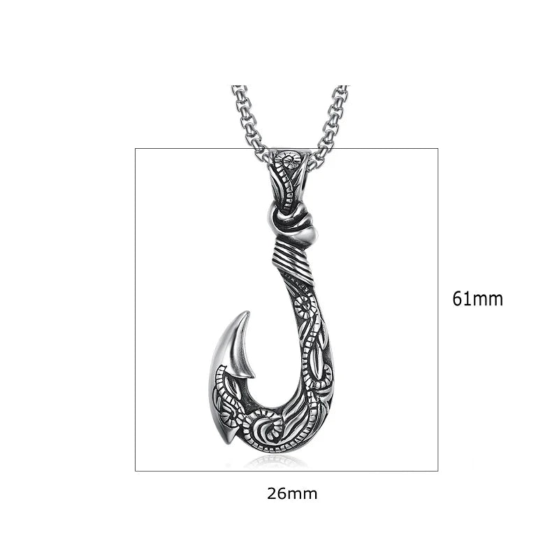 Silver Vintage Fishing Hook Chain