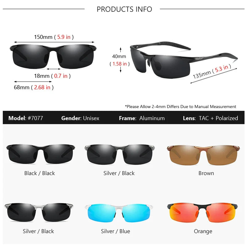 Aluminum Sporty Polarized Sunglasses