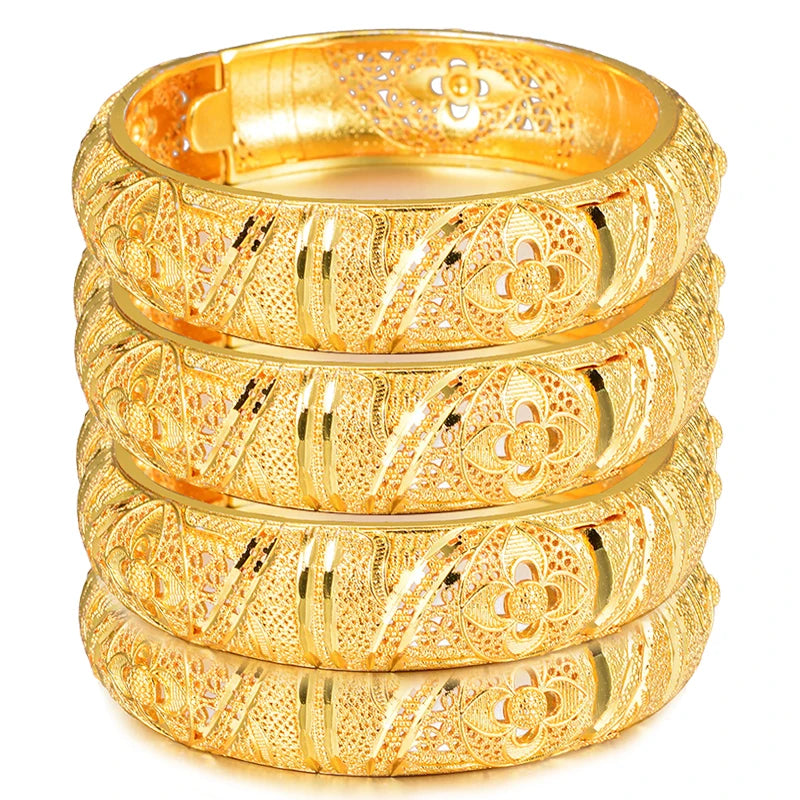 4PC 24K Gold Plated Bangles