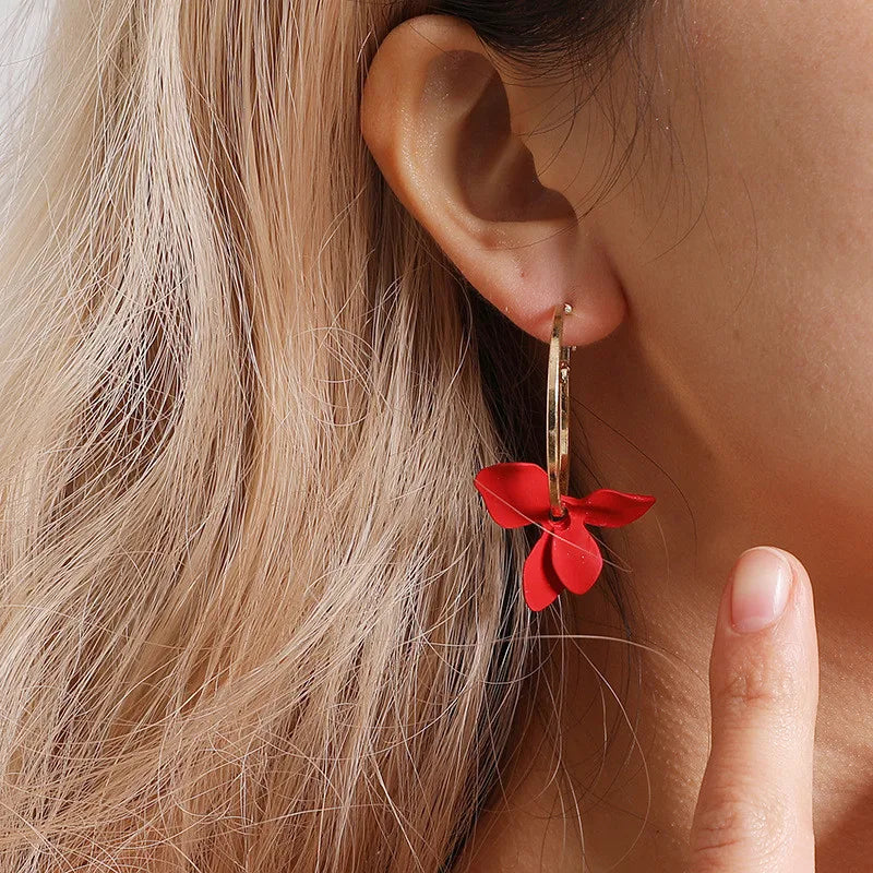 Spiraling Rose Petal Earrings