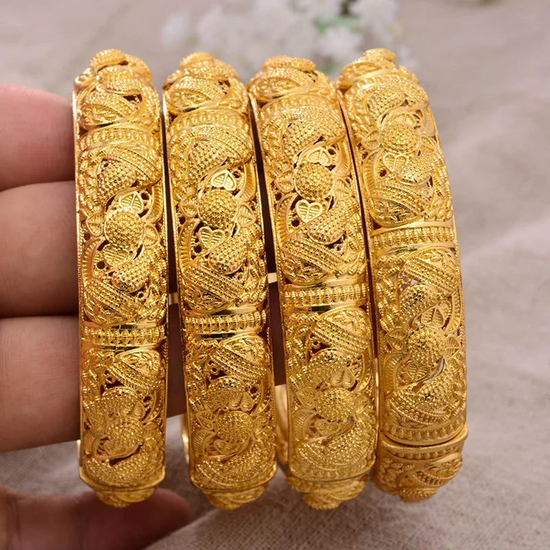 4PC 24K Gold Plated Bangles