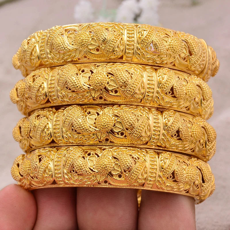 4PC 24K Gold Plated Bangles