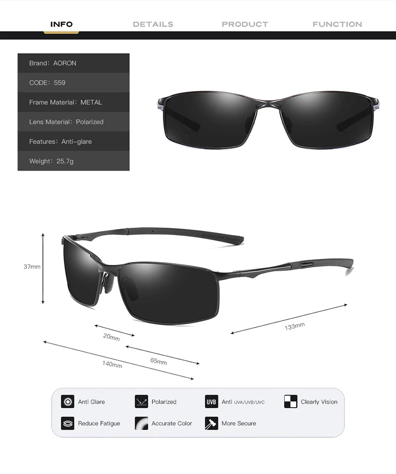 Alloy Frame UV400 Polarized Sunglasses