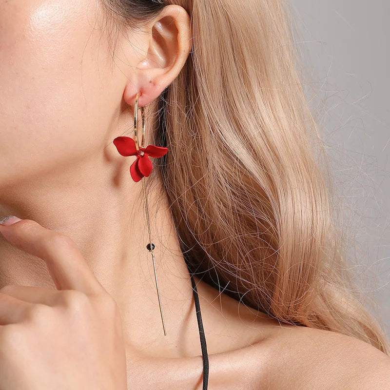 Spiraling Rose Petal Earrings