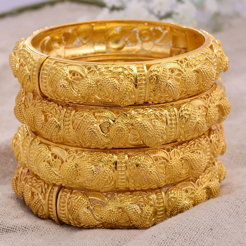 4PC 24K Gold Plated Bangles