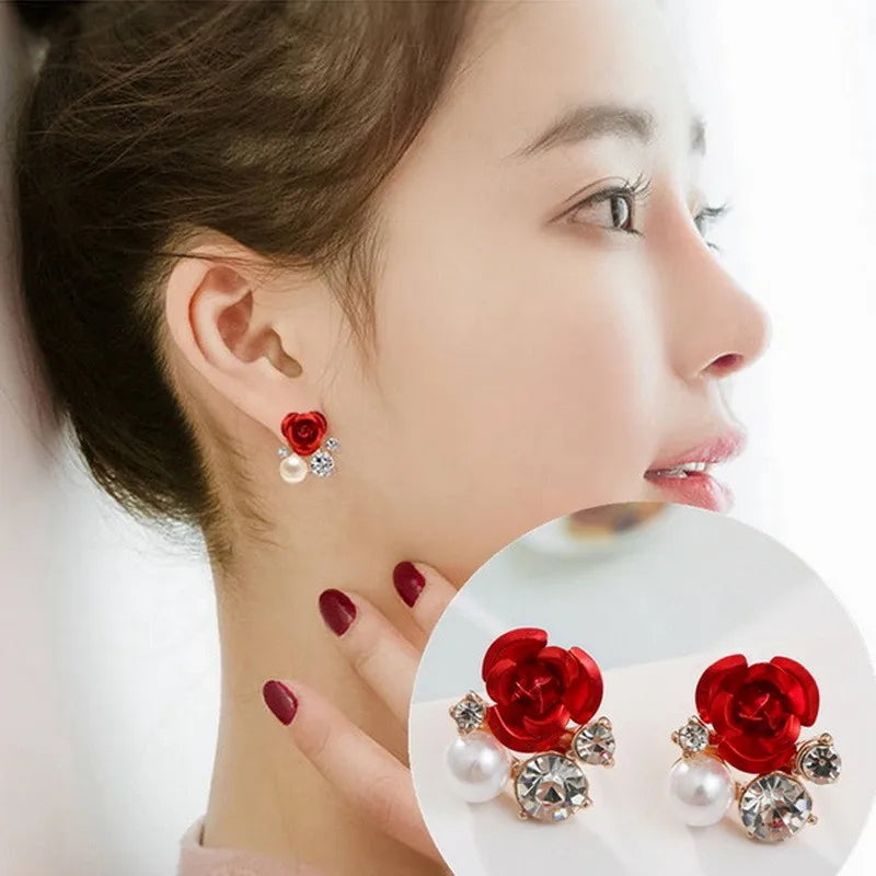 Spiraling Rose Petal Earrings