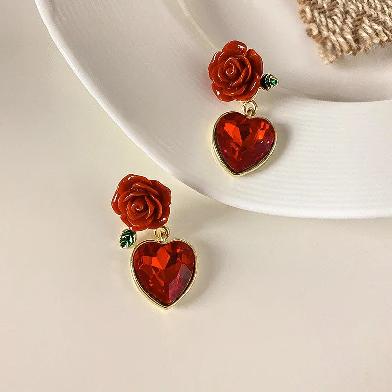 Spiraling Rose Petal Earrings