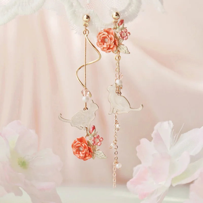 Spiraling Rose Petal Earrings