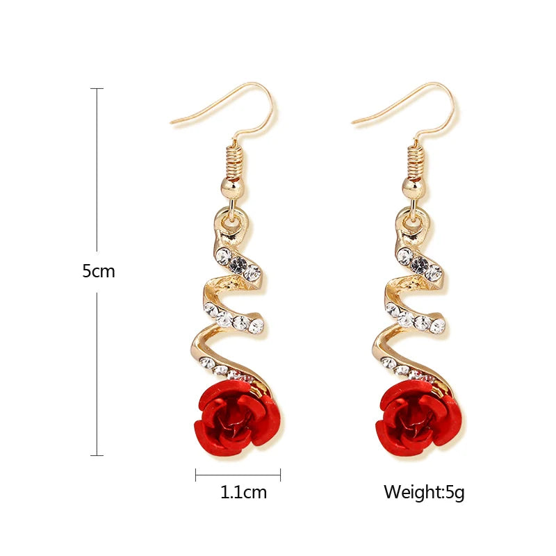 Spiraling Rose Petal Earrings