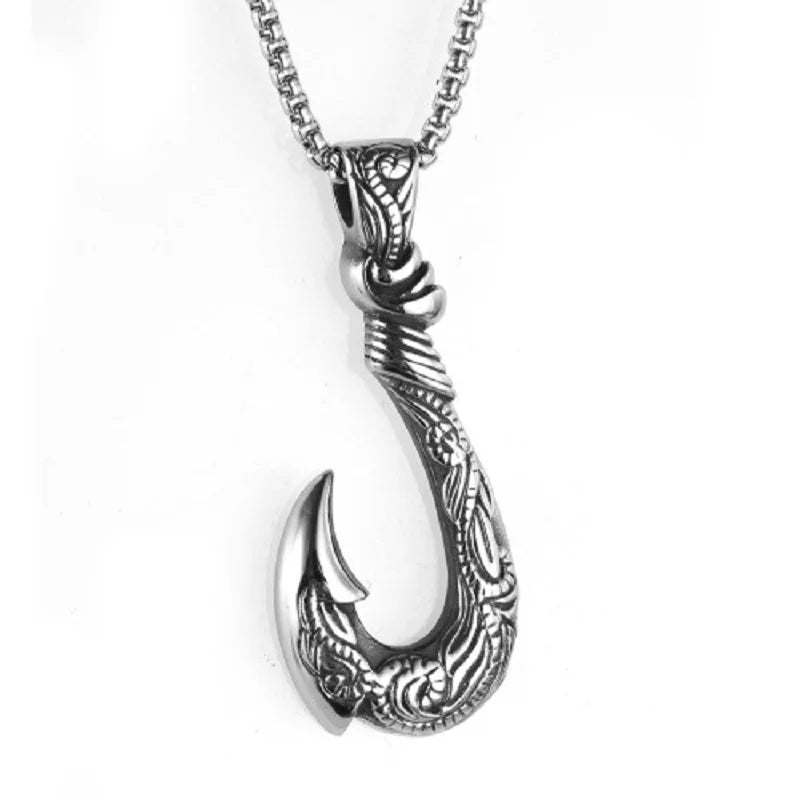 Silver Vintage Fishing Hook Chain