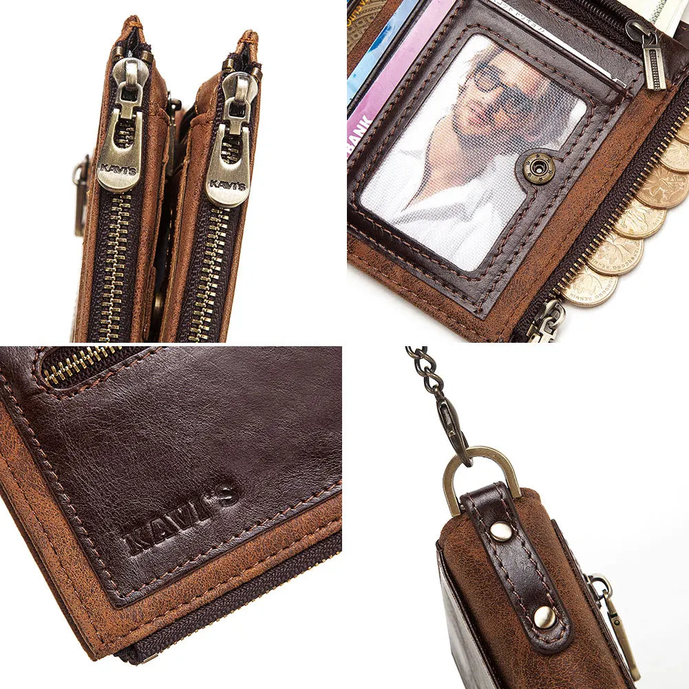 Leather Wallet with Chain