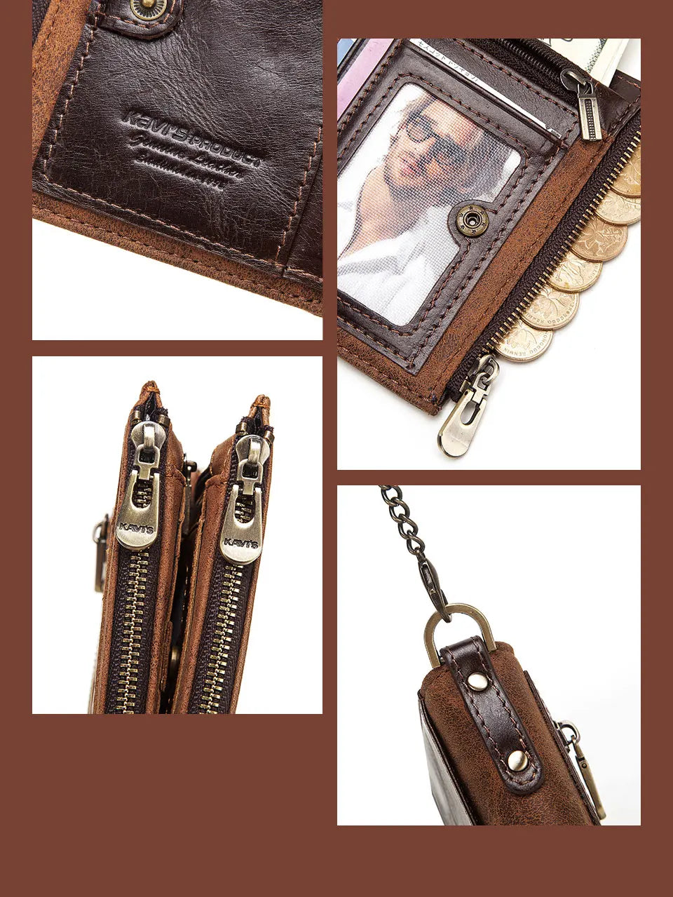 Leather Wallet with Chain