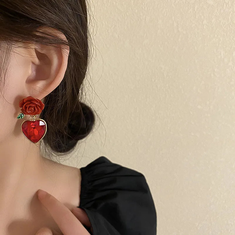 Spiraling Rose Petal Earrings