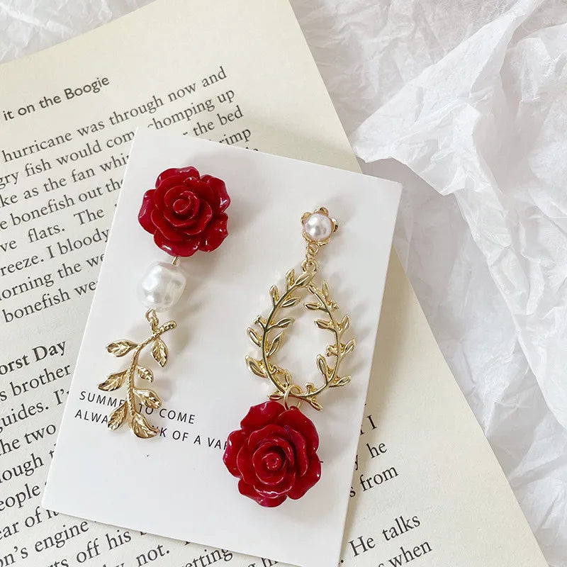 Spiraling Rose Petal Earrings