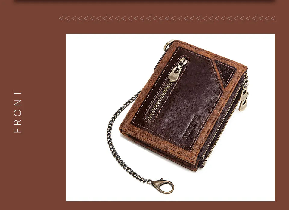 Leather Wallet with Chain