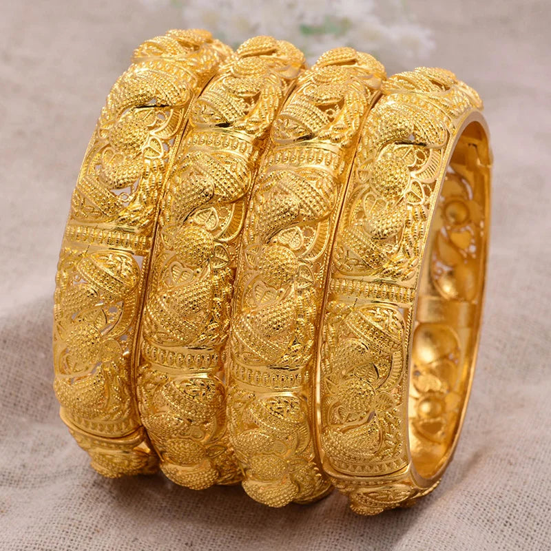 4PC 24K Gold Plated Bangles