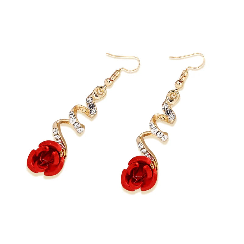 Spiraling Rose Petal Earrings