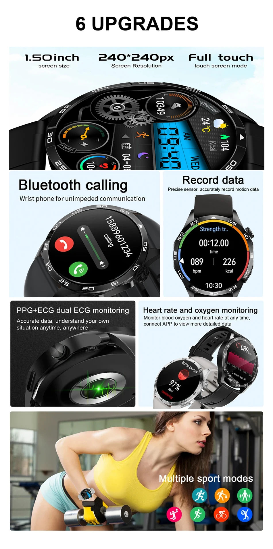 Steel 1.5 Inch Smartwatch