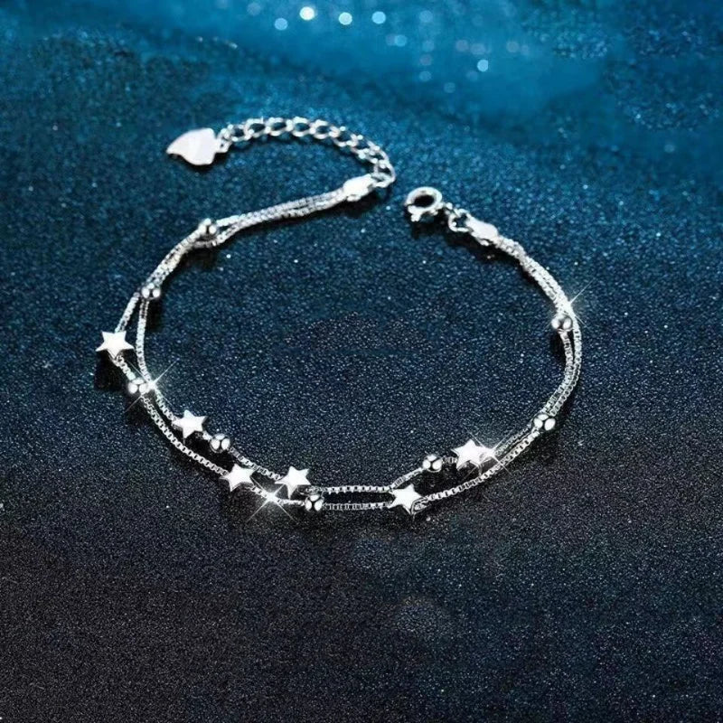 Silver Color Retro Star/Heart Bracelets