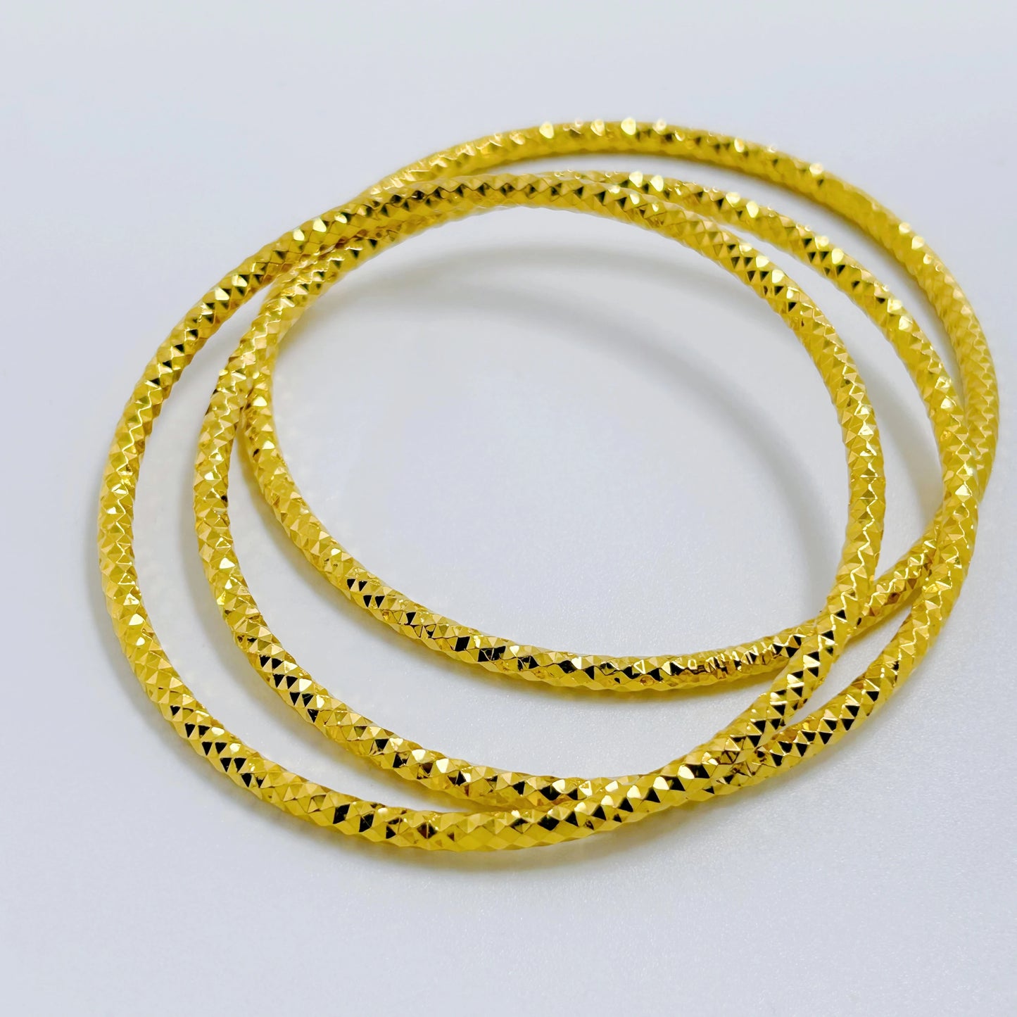 Gold Plated Circle Cuff Bangles