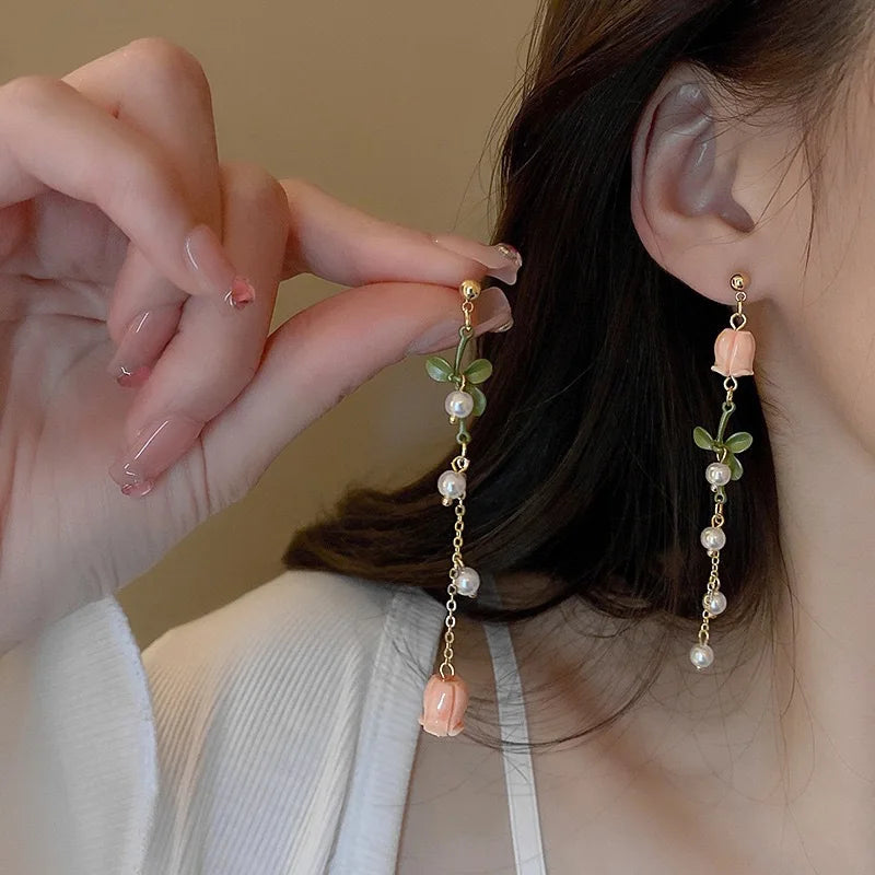 Asymmetrical Flower Earrings