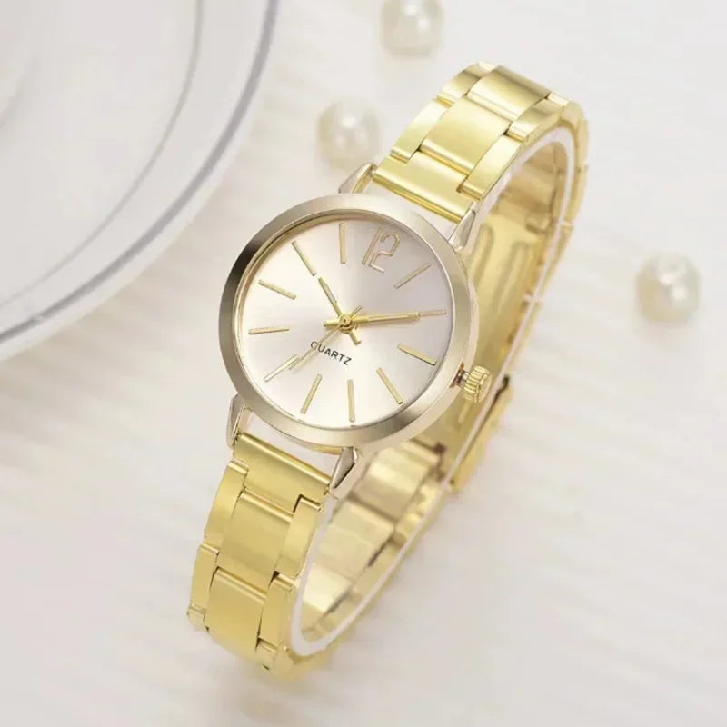 Stainless Steel Quartz Round Ladies’ Watches