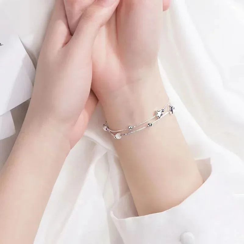 Silver Color Retro Star/Heart Bracelets