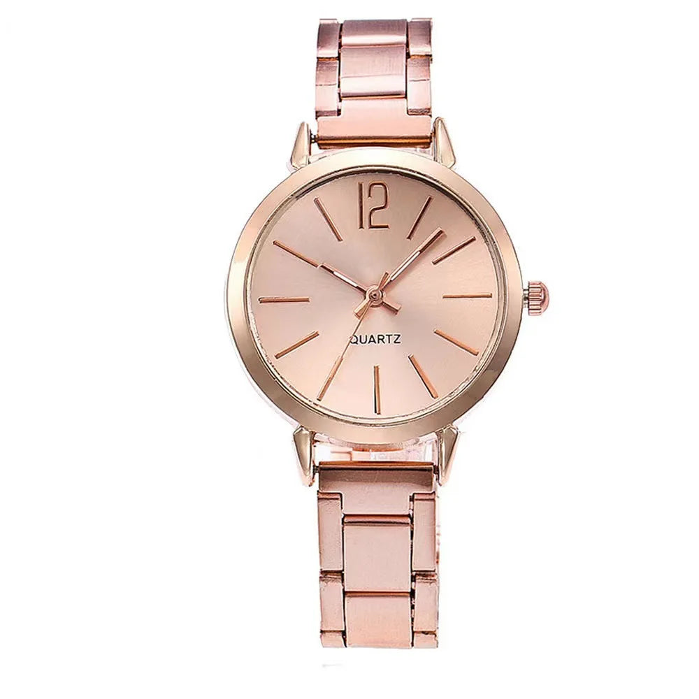 Stainless Steel Quartz Round Ladies’ Watches