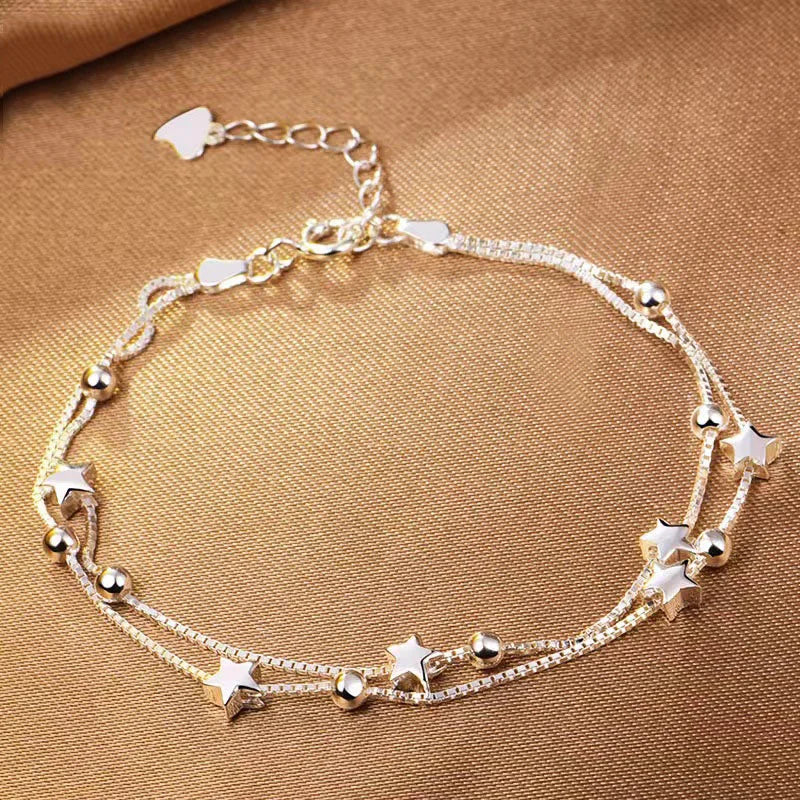 Silver Color Retro Star/Heart Bracelets