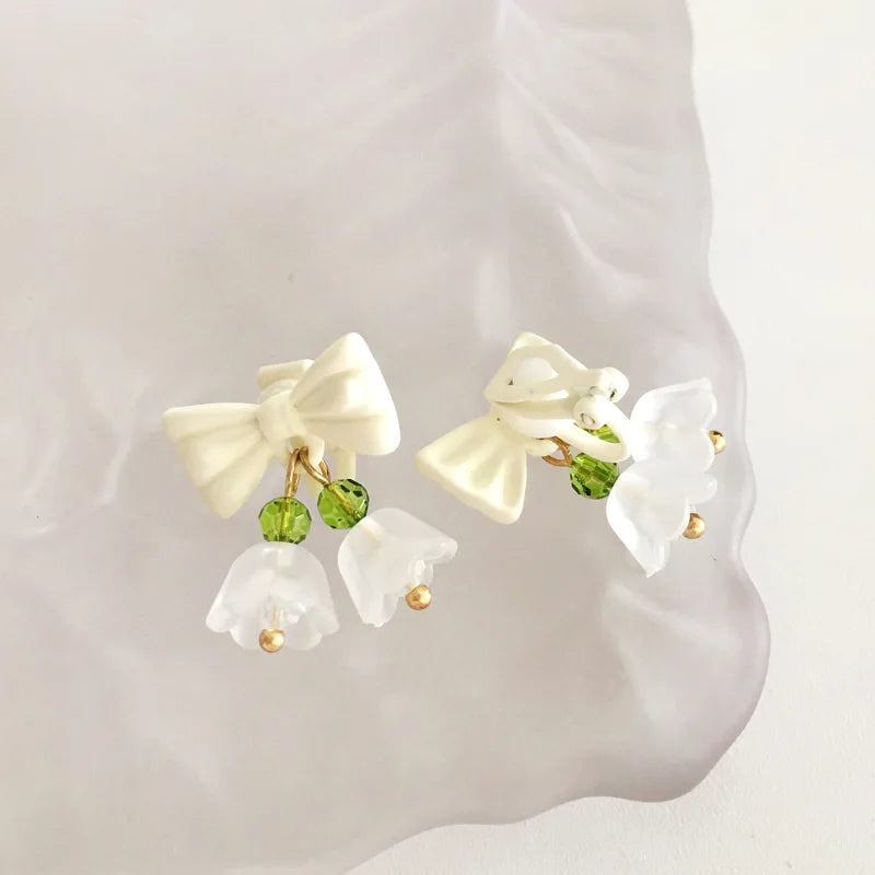 Flower and Bamboo Earrings