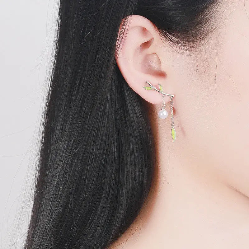 Flower and Bamboo Earrings