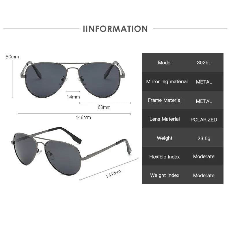 UV400 Polarized Pilot Sunglasses