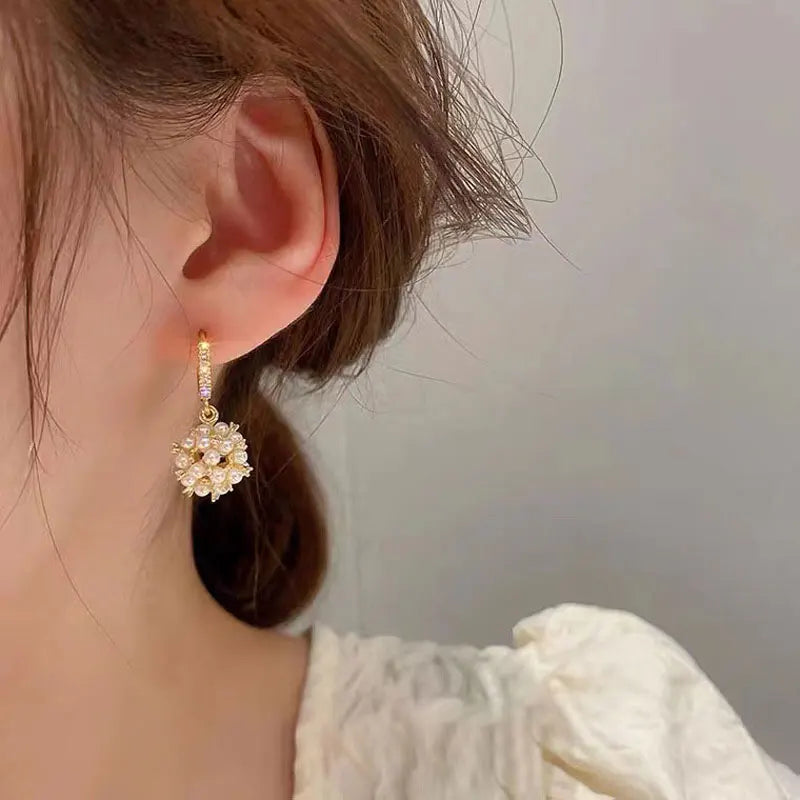 Beaded Firework Ball Earrings