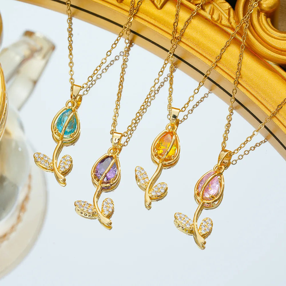 Tulip Pendant Necklaces