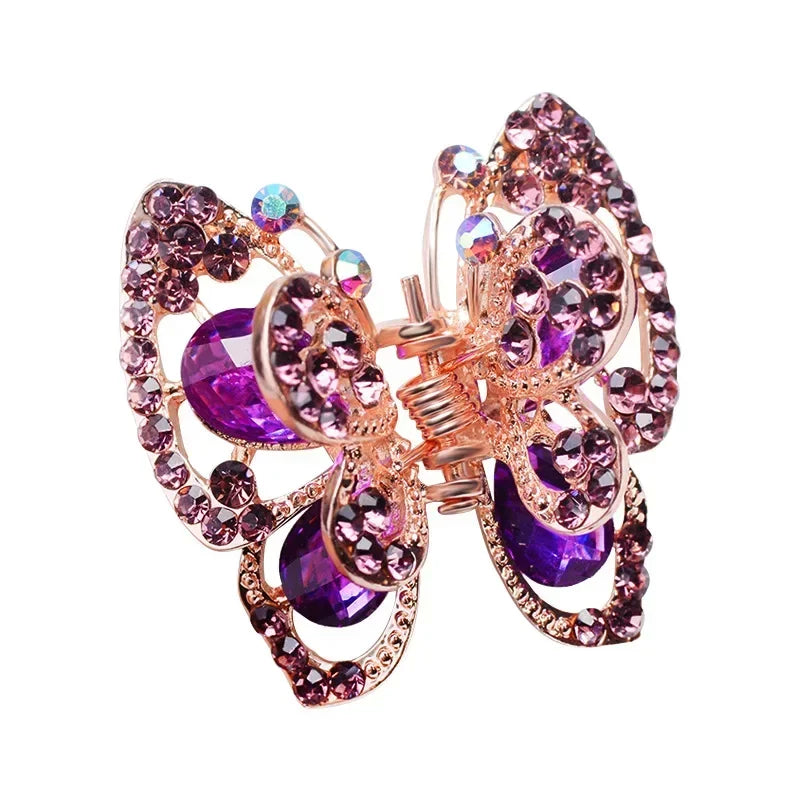 Rhinestone Butterfly Hair Clips