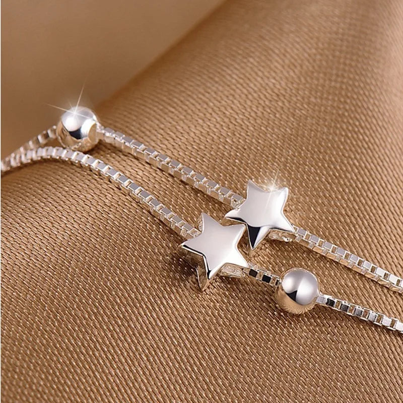 Silver Color Retro Star/Heart Bracelets