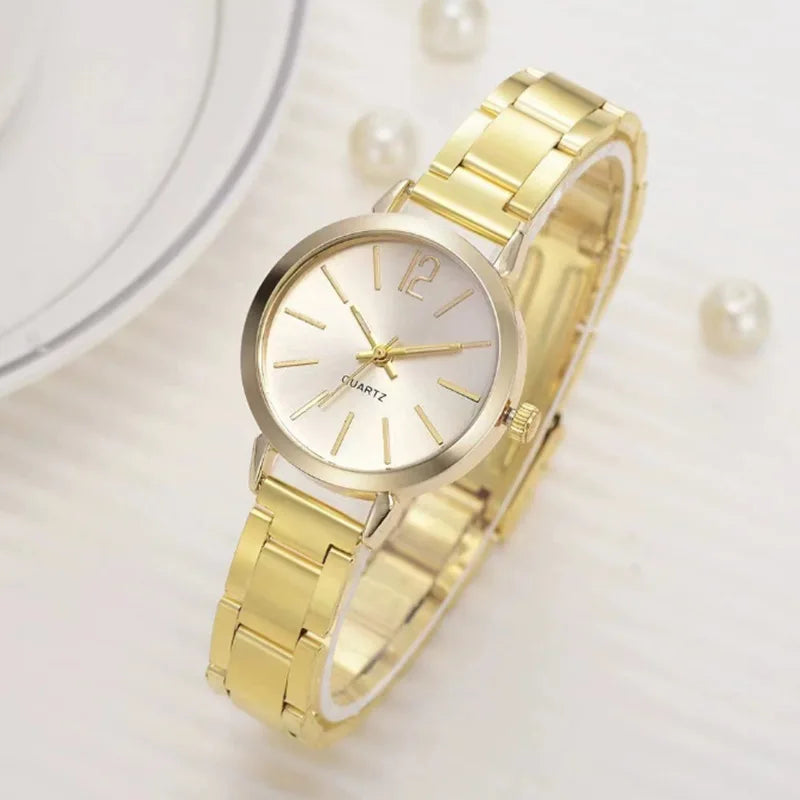 Stainless Steel Quartz Round Ladies’ Watches