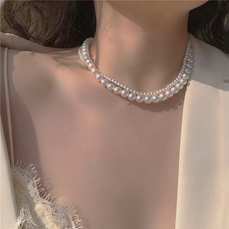 Double-Layered Pearl Necklaces