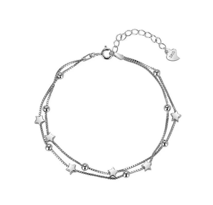 Silver Color Retro Star/Heart Bracelets