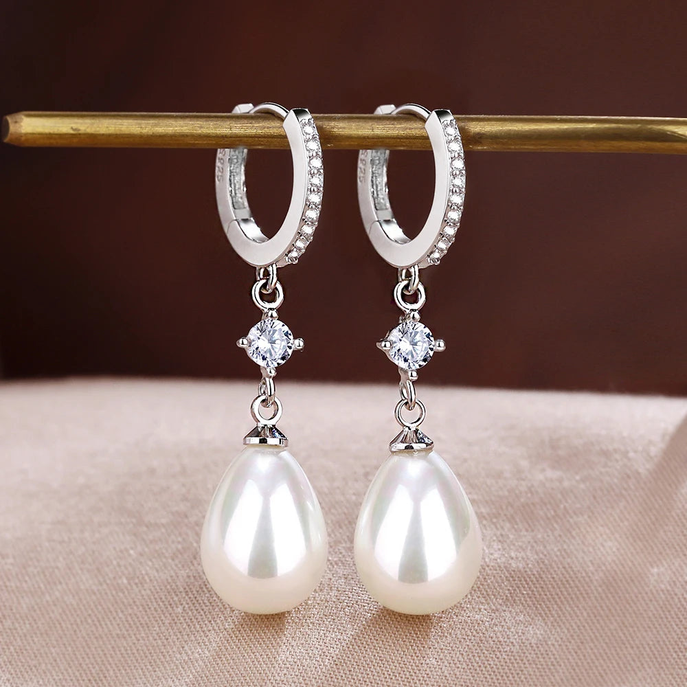 Sterling Silver/Gold Pearl Earrings